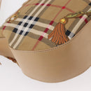 Burberrys Nova Check Shoulder Bag Nylon Beige Gold Auth 153830-12