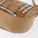 Burberrys Nova Check Shoulder Bag Nylon Beige Gold Auth 153830-13