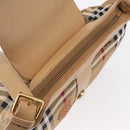 Burberrys Nova Check Shoulder Bag Nylon Beige Gold Auth 153830-15