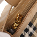 Burberrys Nova Check Shoulder Bag Nylon Beige Gold Auth 153830-16