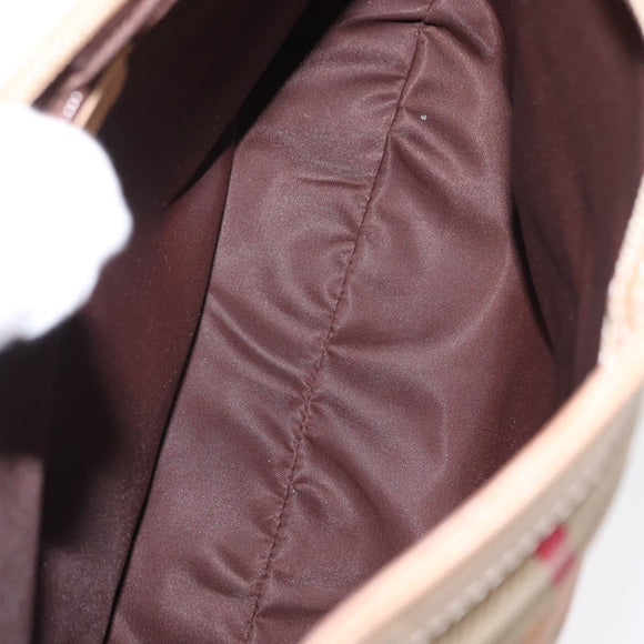 Burberrys Nova Check Shoulder Bag Nylon Beige Gold Auth 153830