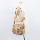 Burberrys Nova Check Shoulder Bag Nylon Beige Gold Auth 153830-23