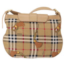 Burberrys Nova Check Shoulder Bag Nylon Beige Gold Auth 153830-3