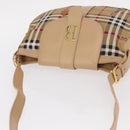 Burberrys Nova Check Shoulder Bag Nylon Beige Gold Auth 153830-6