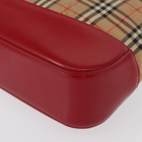 Burberrys Nova Check Tote Bag Canvas Beige Gold Auth 153831