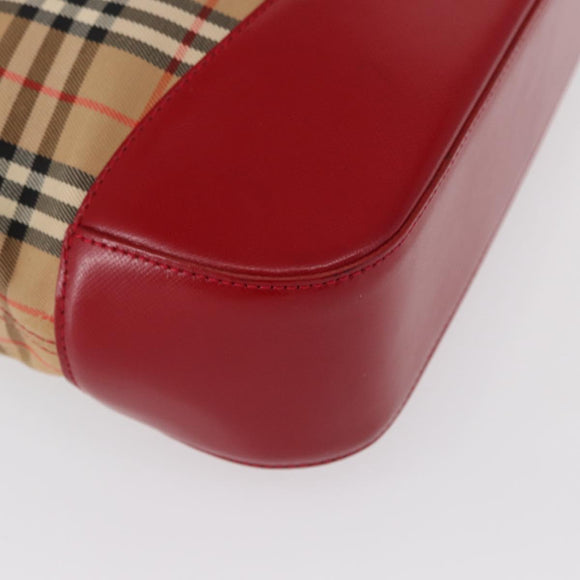 Burberrys Nova Check Tote Bag Canvas Beige Gold Auth 153831