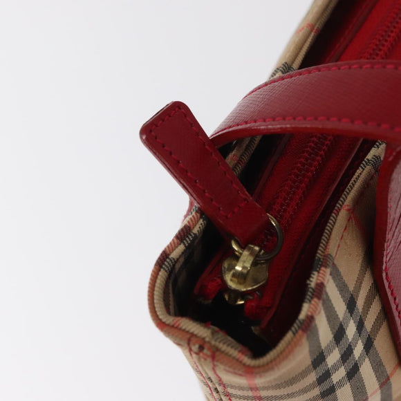 Burberrys Nova Check Tote Bag Canvas Beige Gold Auth 153831