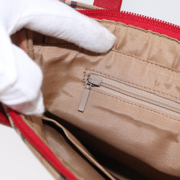 Burberrys Nova Check Tote Bag Canvas Beige Gold Auth 153831