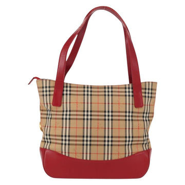 Burberrys Nova Check Tote Bag Canvas Beige Gold Auth 153831 - 0