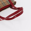 Burberrys Nova Check Tote Bag Canvas Beige Gold Auth 153831-7