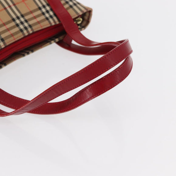 Burberrys Nova Check Tote Bag Canvas Beige Gold Auth 153831