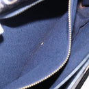 CELINE C Sulky Horse Carriage Shoulder Bag Canvas Leather Navy Gold Auth 153832-23