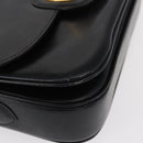 CELINE Horse Carriage Shoulder Bag Leather Black Gold Auth 153833-10