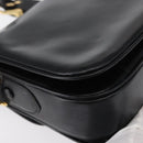 CELINE Horse Carriage Shoulder Bag Leather Black Gold Auth 153833-12