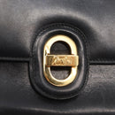 CELINE Horse Carriage Shoulder Bag Leather Black Gold Auth 153833-14