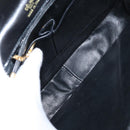 CELINE Horse Carriage Shoulder Bag Leather Black Gold Auth 153833-17