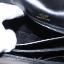 CELINE Horse Carriage Shoulder Bag Leather Black Gold Auth 153833-21