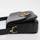CELINE Horse Carriage Shoulder Bag Leather Black Gold Auth 153833-5