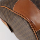 CELINE Macadam Canvas Boston Bag PVC 2way Brown Gold Auth 153834-18