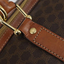 CELINE Macadam Canvas Boston Bag PVC 2way Brown Gold Auth 153834-19