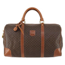 CELINE Macadam Canvas Boston Bag PVC 2way Brown Gold Auth 153834-13