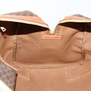 CELINE Macadam Canvas Boston Bag PVC 2way Brown Gold Auth 153834-22