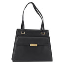 Christian Dior Tote Bag Leather Black Gold Auth 153835-1