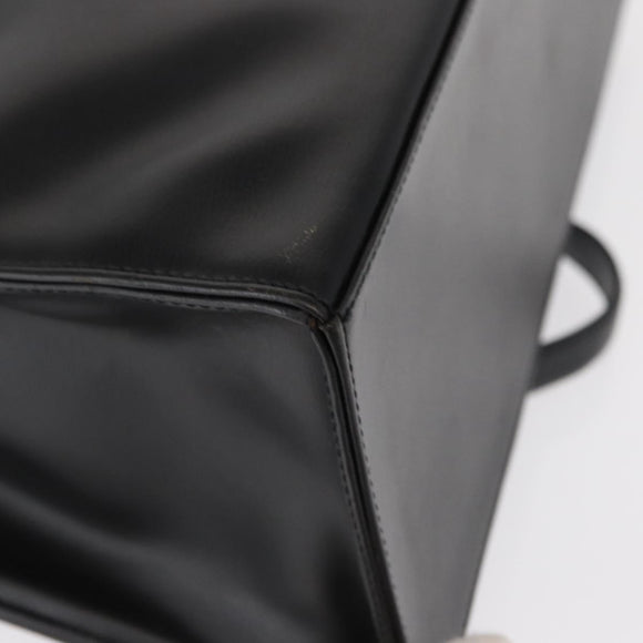 Christian Dior Tote Bag Leather Black Gold Auth 153835