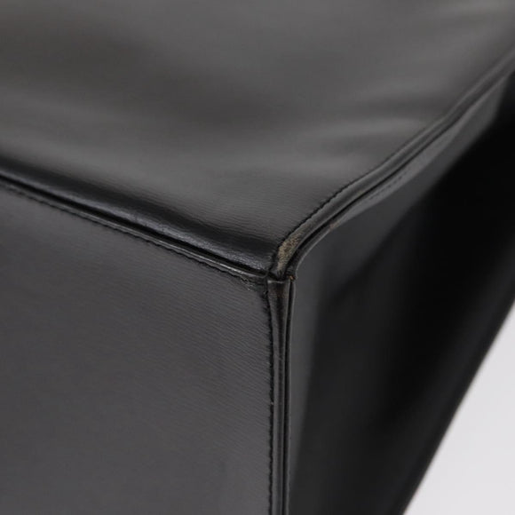 Christian Dior Tote Bag Leather Black Gold Auth 153835