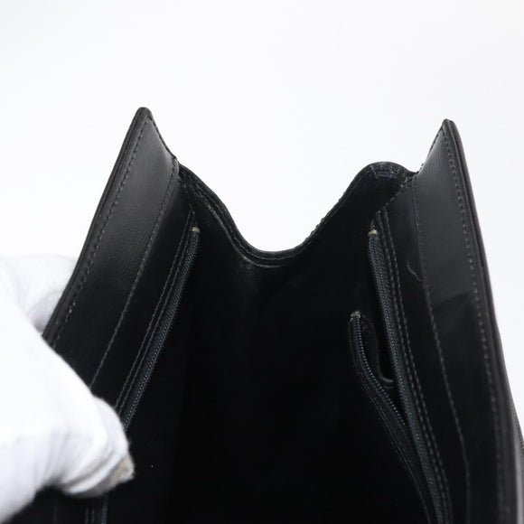 Christian Dior Tote Bag Leather Black Gold Auth 153835