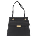 Christian Dior Tote Bag Leather Black Gold Auth 153835-13