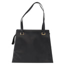 Christian Dior Tote Bag Leather Black Gold Auth 153835-2