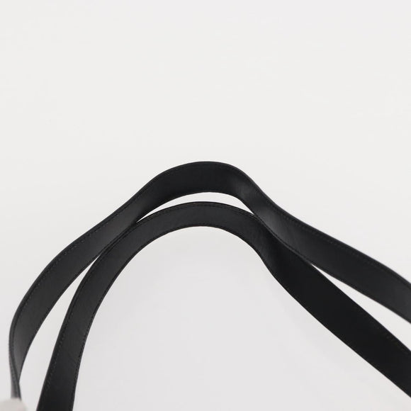 Christian Dior Tote Bag Leather Black Gold Auth 153835