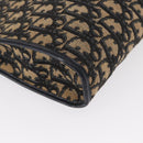 Christian Dior Trotter Canvas Shoulder Bag Navy Gold Auth 153836-10