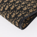 Christian Dior Trotter Canvas Shoulder Bag Navy Gold Auth 153836-11