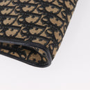 Christian Dior Trotter Canvas Shoulder Bag Navy Gold Auth 153836-12