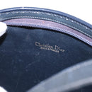 Christian Dior Trotter Canvas Shoulder Bag Navy Gold Auth 153836-16