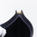 Christian Dior Trotter Canvas Shoulder Bag Navy Gold Auth 153836-18