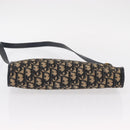 Christian Dior Trotter Canvas Shoulder Bag Navy Gold Auth 153836-9