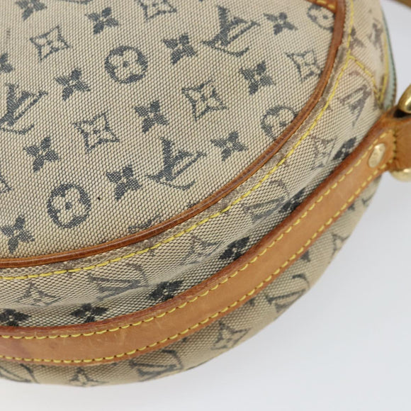 LOUIS VUITTON Monogram Mini Jeanne GM Shoulder Bag Blue Gold M92000 Auth 153839