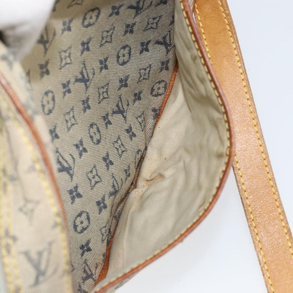 LOUIS VUITTON Monogram Mini Jeanne GM Shoulder Bag Blue Gold M92000 Auth 153839