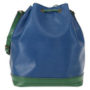 LOUIS VUITTON Epi Noe Shoulder Bag Bicolor Green Blue M44044 LV Auth 153843-2