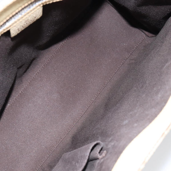 GUCCI GG Canvas Hand Bag Beige Gold 124260 Auth 153846