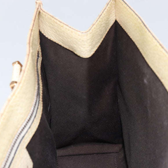 GUCCI GG Canvas Hand Bag Beige Gold 124260 Auth 153846