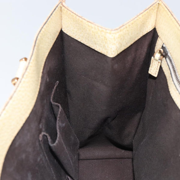 GUCCI GG Canvas Hand Bag Beige Gold 124260 Auth 153846