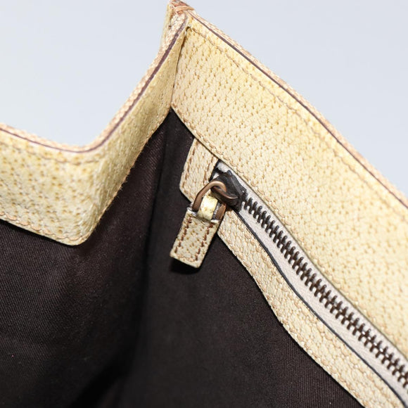 GUCCI GG Canvas Hand Bag Beige Gold 124260 Auth 153846
