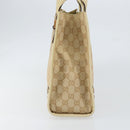 GUCCI GG Canvas Hand Bag Beige Gold 124260 Auth 153846-4