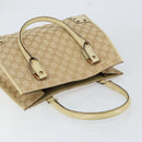 GUCCI GG Canvas Hand Bag Beige Gold 124260 Auth 153846-6