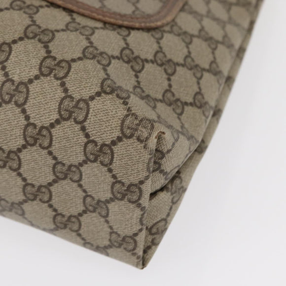 GUCCI GG Supreme Web Sherry Line Tote Bag PVC Beige Gold 39 02 003 Auth 153847