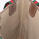 GUCCI GG Supreme Web Sherry Line Tote Bag PVC Beige Gold 39 02 003 Auth 153847-17